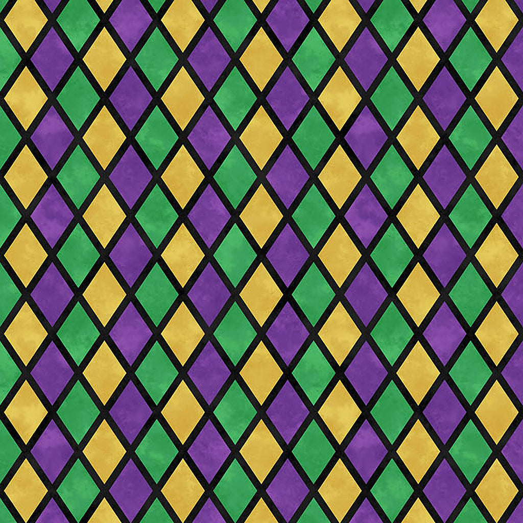 Mardi Gras Harlequin Black Multi