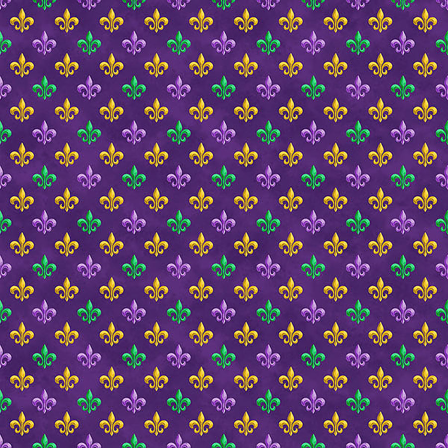 Mardi Gras Fleur-de-lis Purple Multi