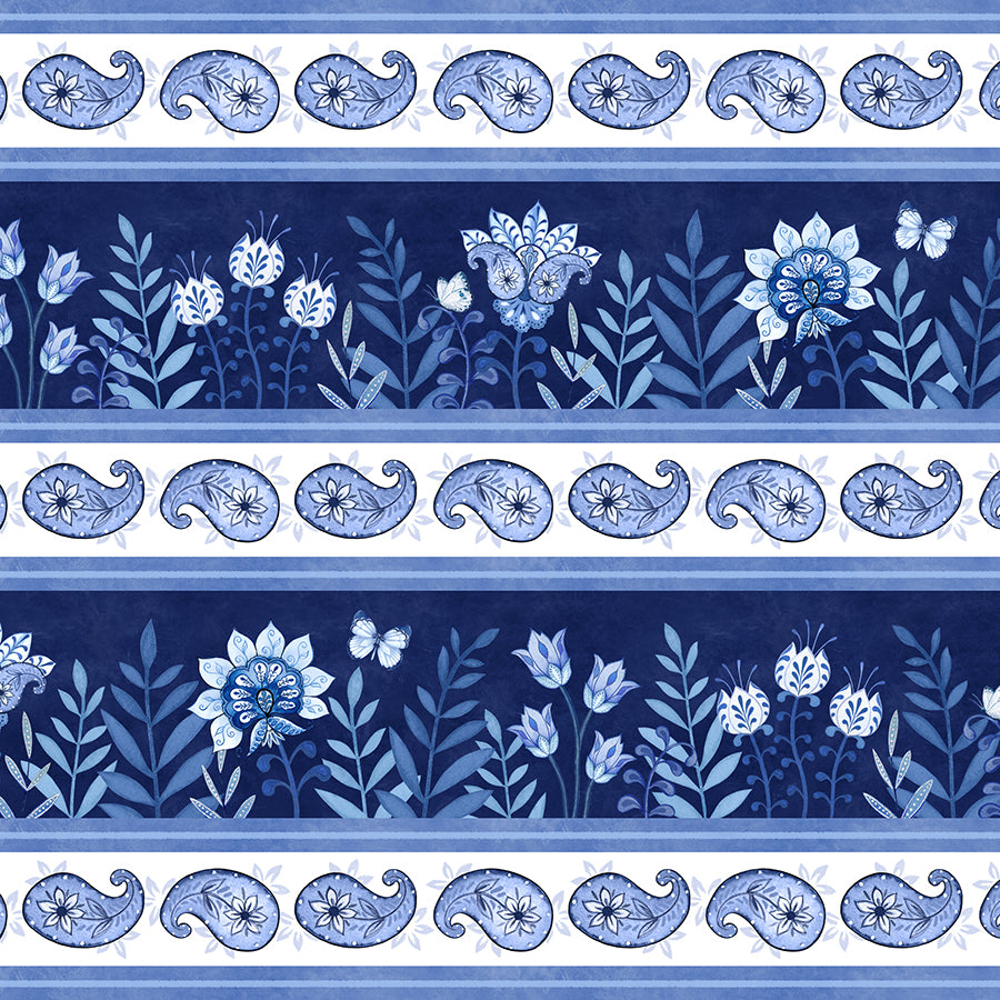Blooming Blue Repeating Stripe Multi