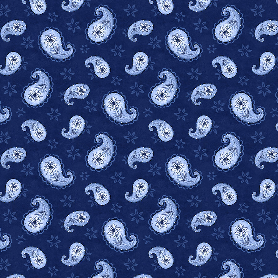 Blooming Blue Paisley Toss Navy