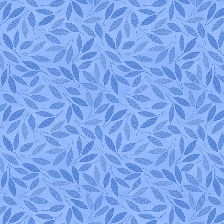 Blooming Blue Leaf Toss Medium Blue