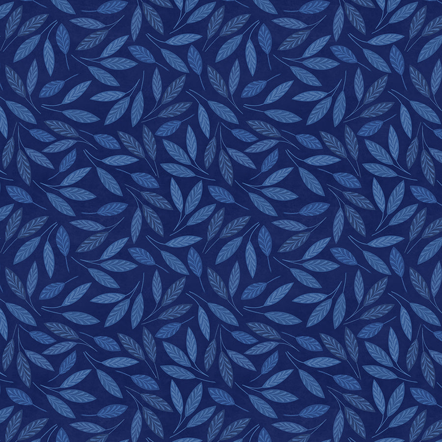Blooming Blue Leaf Toss Navy
