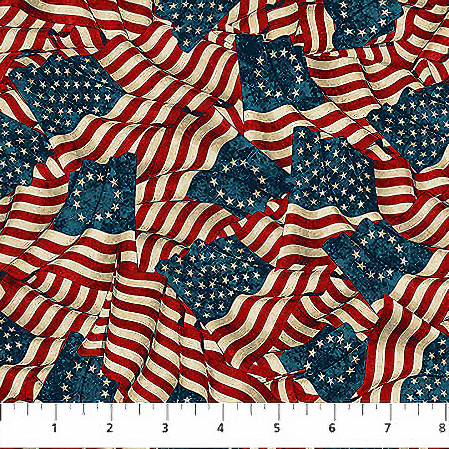Stonehenge America 250 Flags Beige Multi