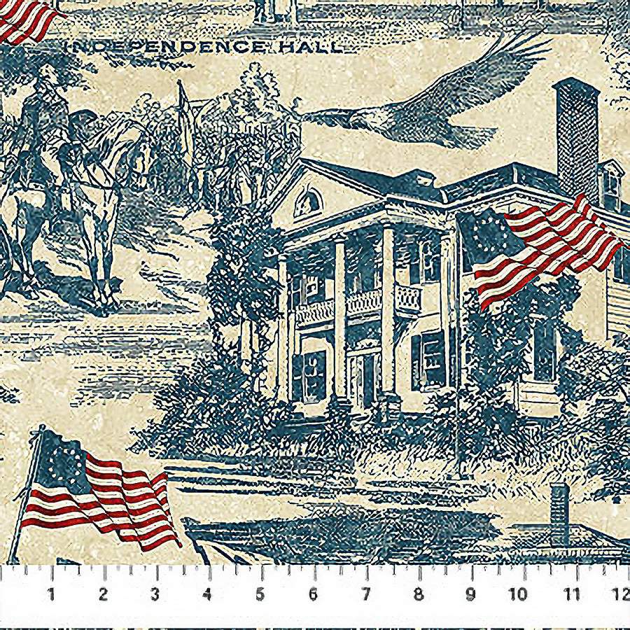 Stonehenge America 250 Toile Navy-Beige