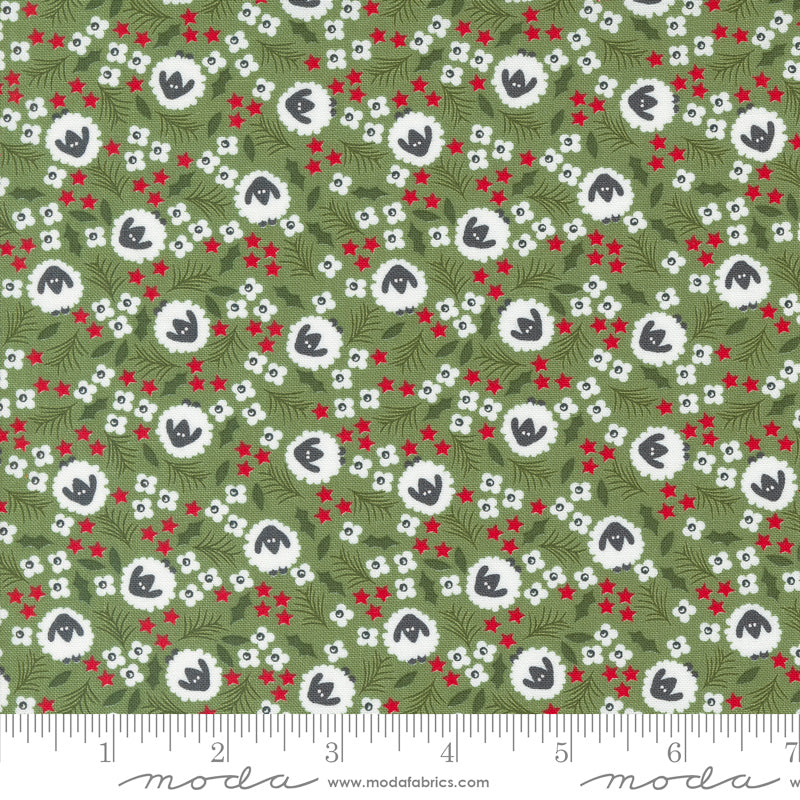 Starberry Floral Sheep Green
