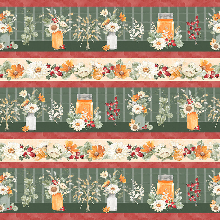 Harvest Blooms Repeating Stripe Multi