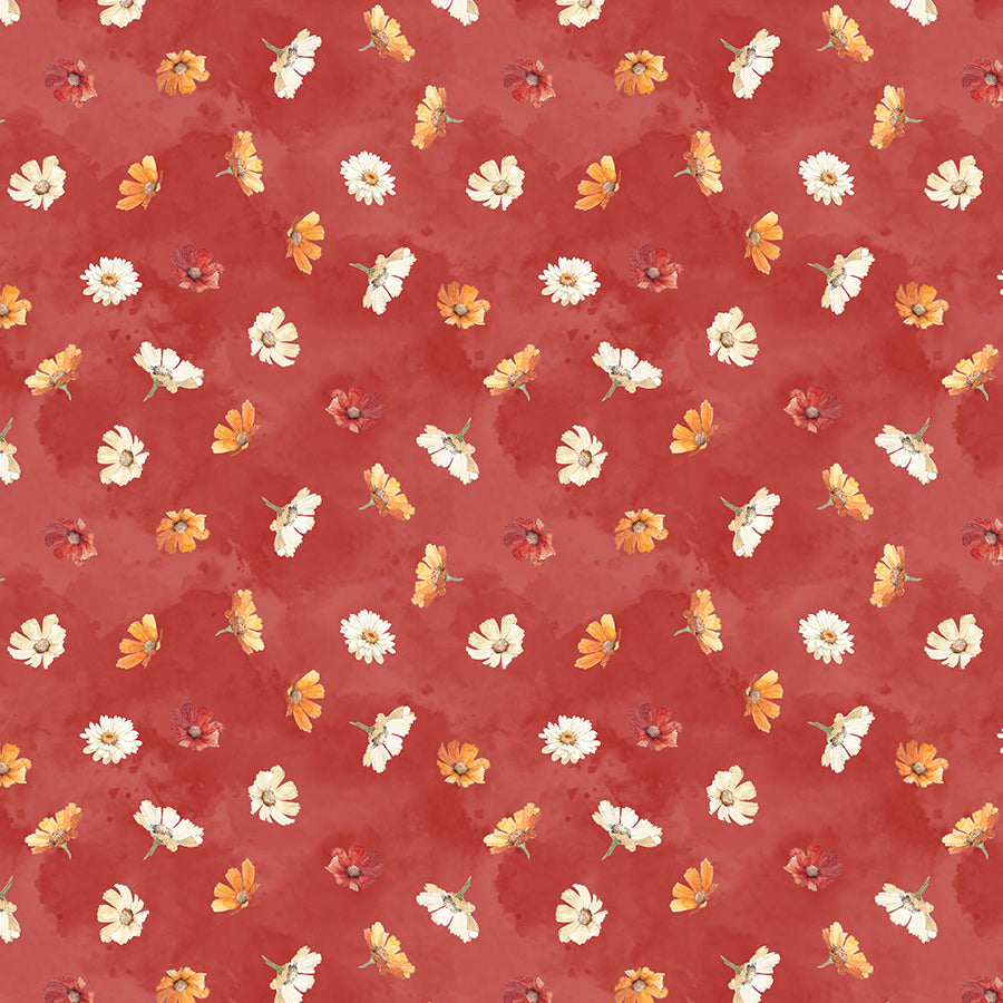 Harvest Blooms Flowers Toss Red