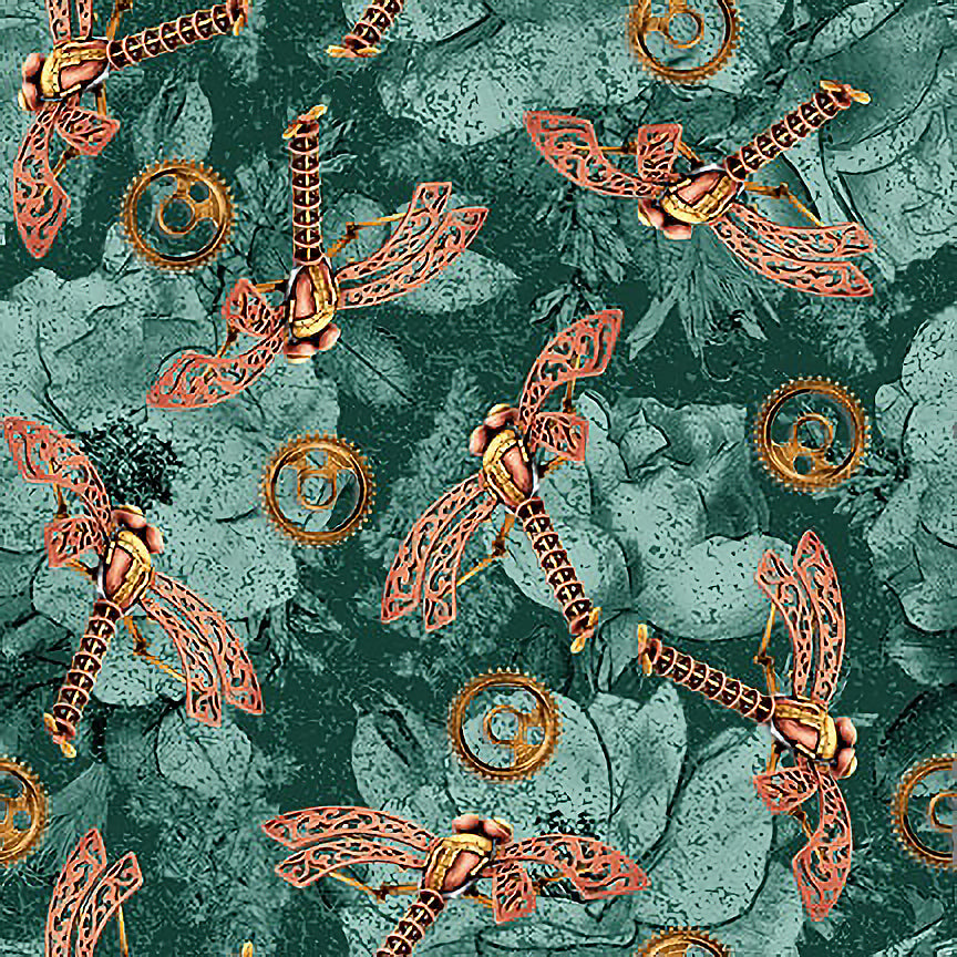 Time Travel Dragonflies Teal