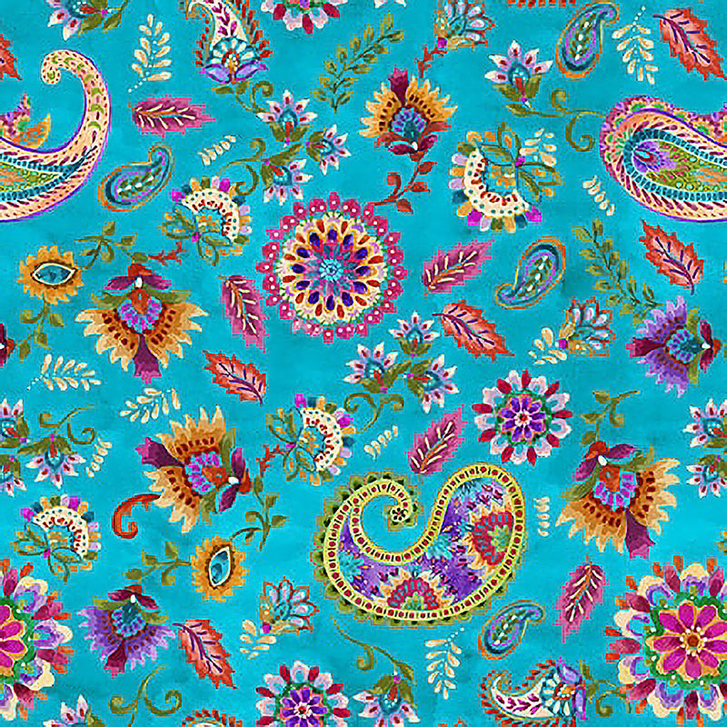 Petra Paisley Medallions Turquoise