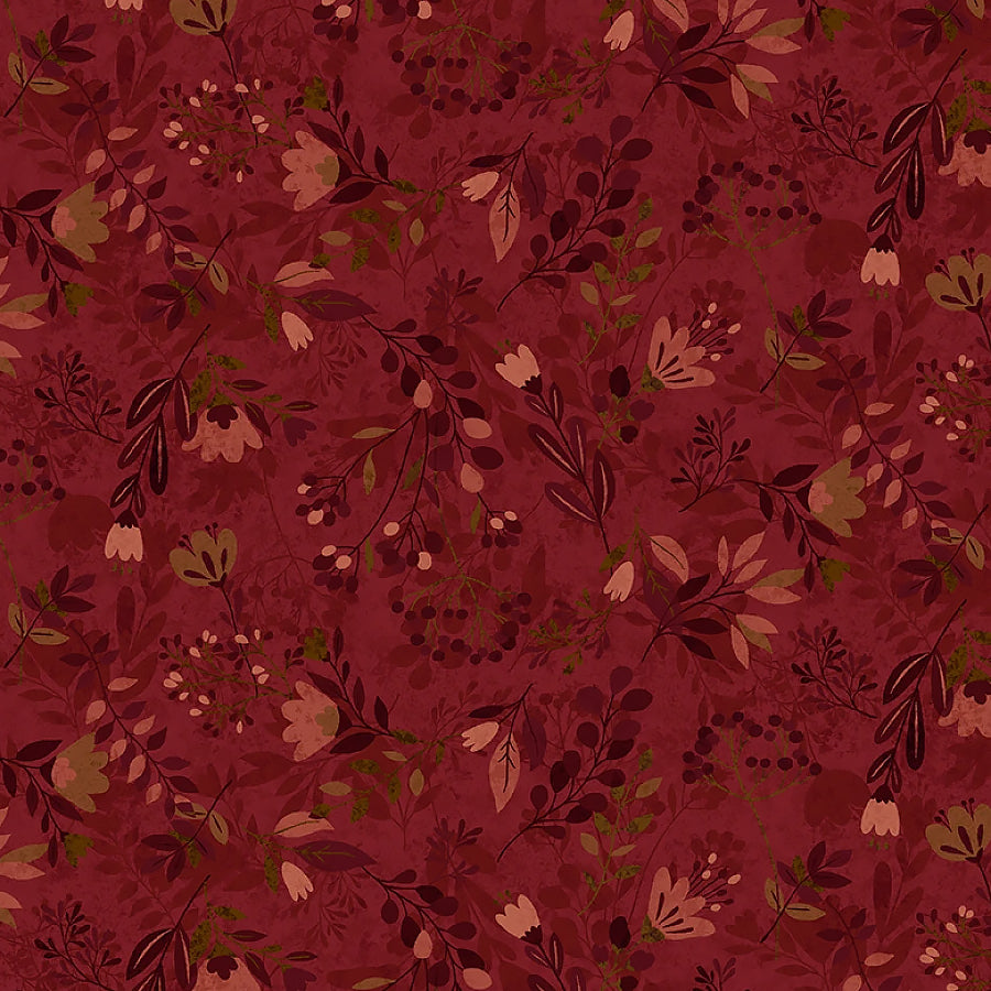 108" Wide Quilt Backing Meadow Red