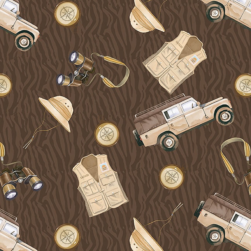 Blank Safari Sights Safari Accessories Brown 1 Yard Cut