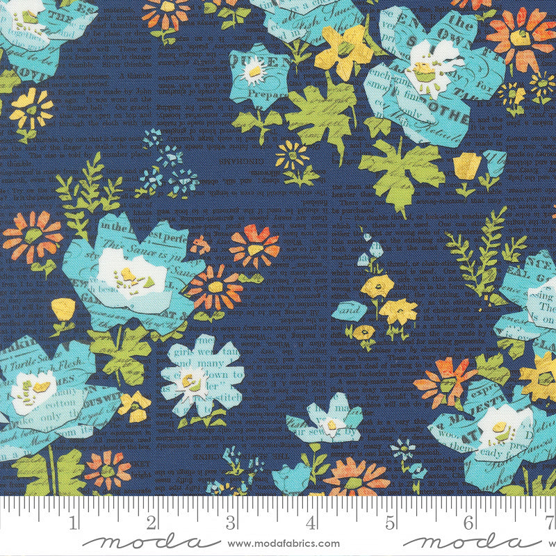 Paper Hamlet Newspaper Florals Midnight