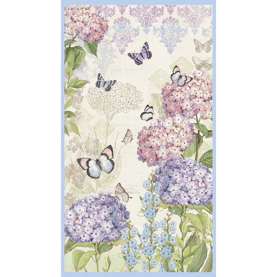 Hydrangea Mist 24" Large Panel Multi