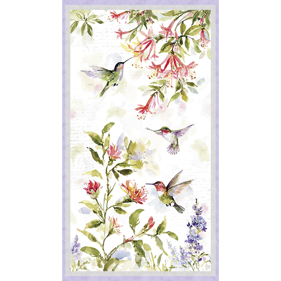 Hummingbird Floral 24" Panel Multi