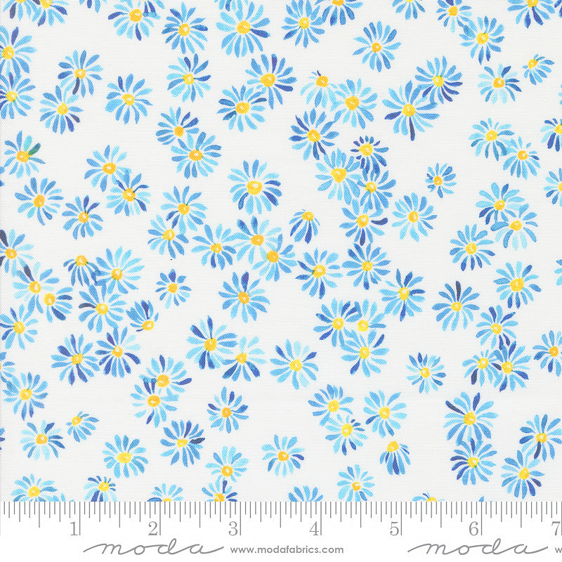 Moda Sunshine & Blue Skies Small Florals Water 1 Yard Cut
