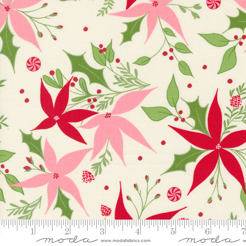 Once Upon a Christmas Poinsettia Florals Snow