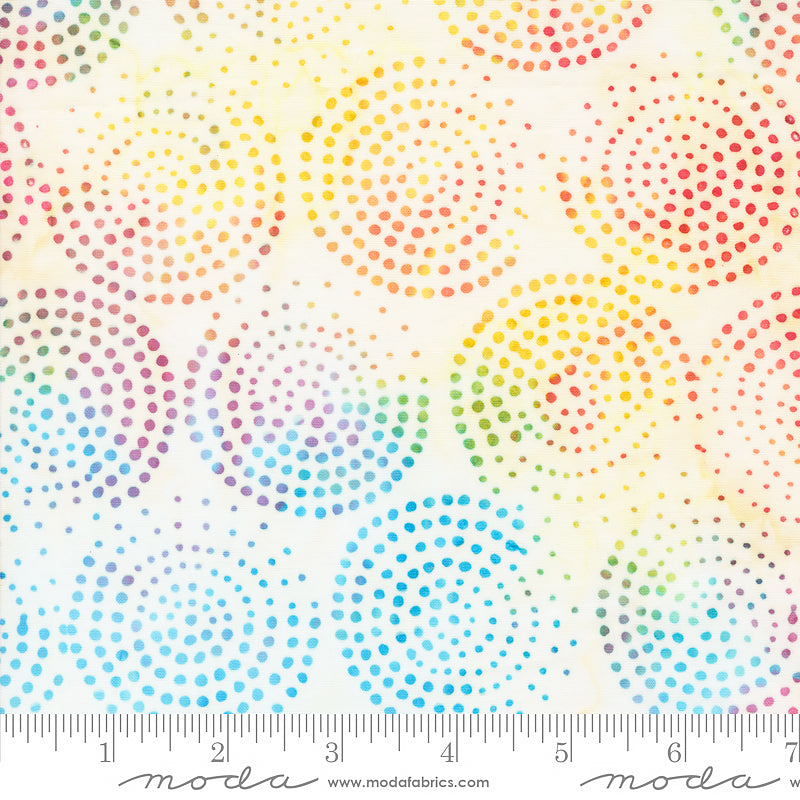 Echo Batiks Marble Dots Rainbow Cream Swirl