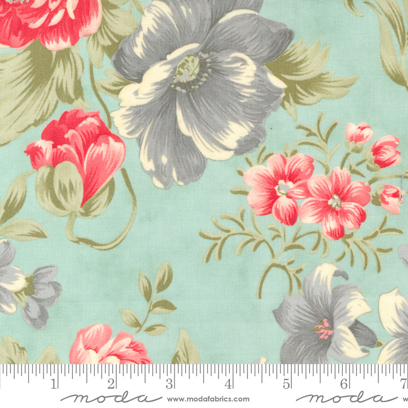 Collection for a Cause: Etchings Large Floral Aqua