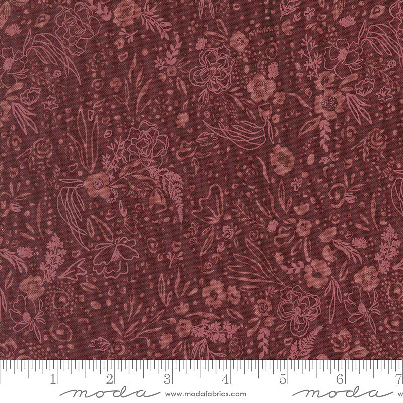 Foraged, Found, & Hand Me Down Small Florals Merlot