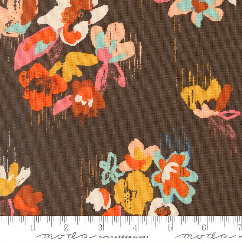 Boho Haven Brush Stroke Florals Walnut