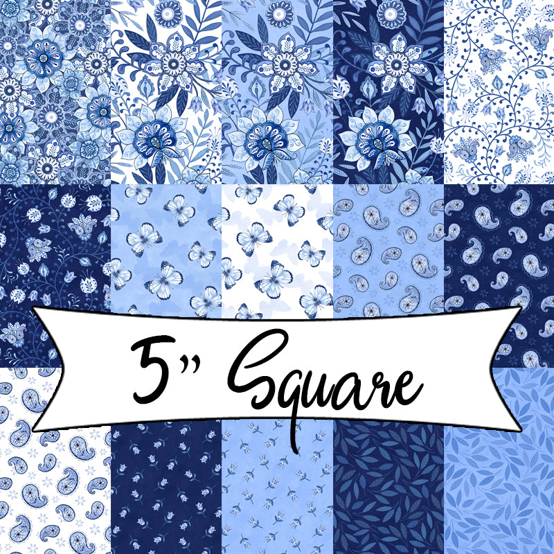 Blooming Blue 5 Karat Gems 5" Squares