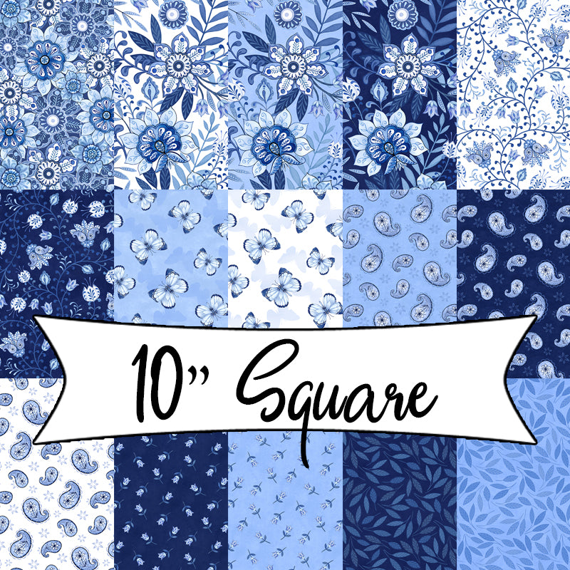 Blooming Blue 10 Karat Gems 10" Squares