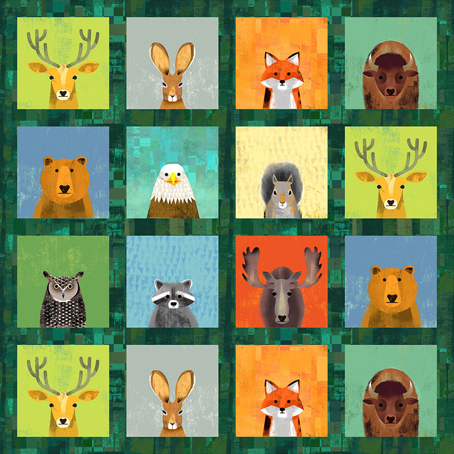 Wild North 28" Wildlife Portraits Panel Forest