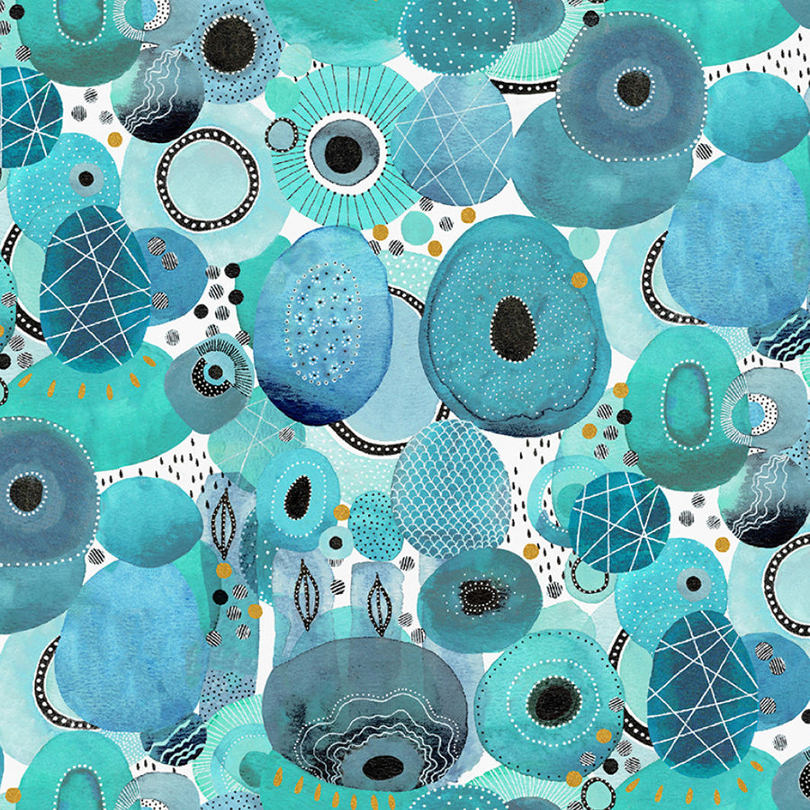 Ebb & Flow Genesis Turquoise Metallic – Windham – Fort Worth Fabric Studio