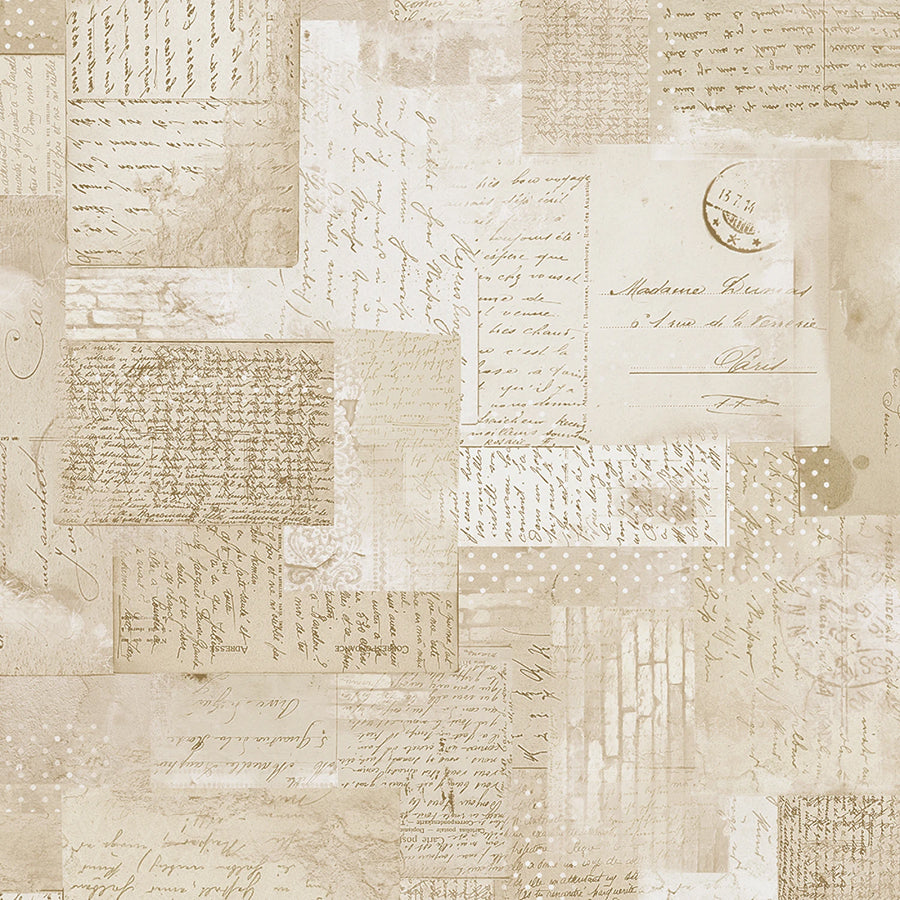 108" Wide Quilt Backing Ephemera Parchment
