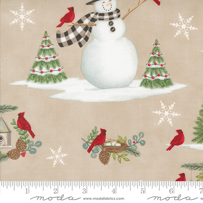 Winter Friends Snowman & Cardinals Fog