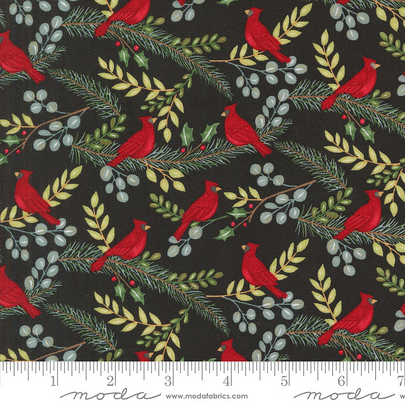 Winter Friends Cardinals in Trees Charcoal Black