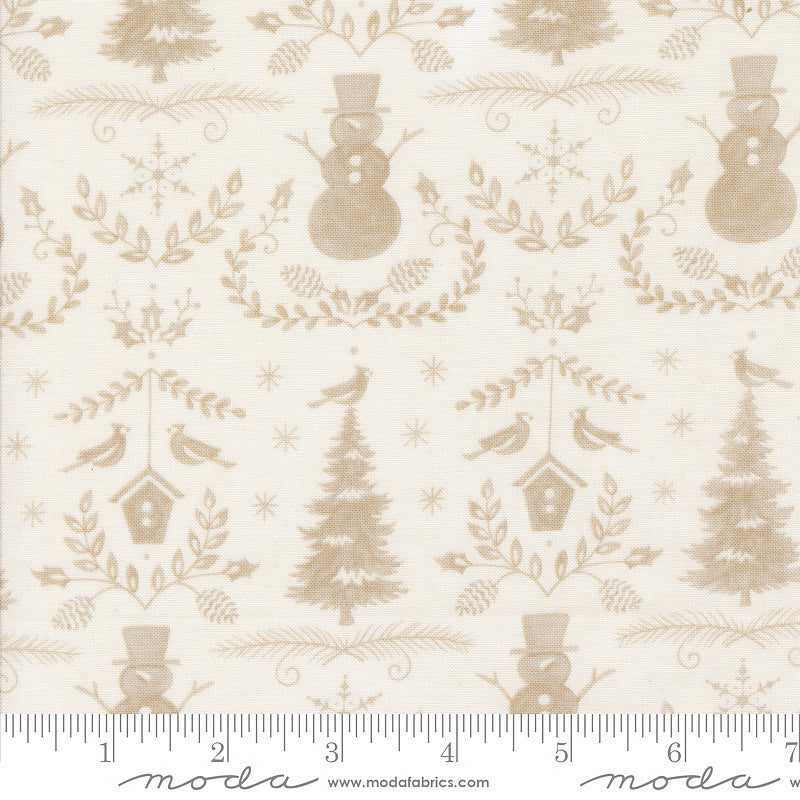 Winter Friends Winter Damask Snowy White