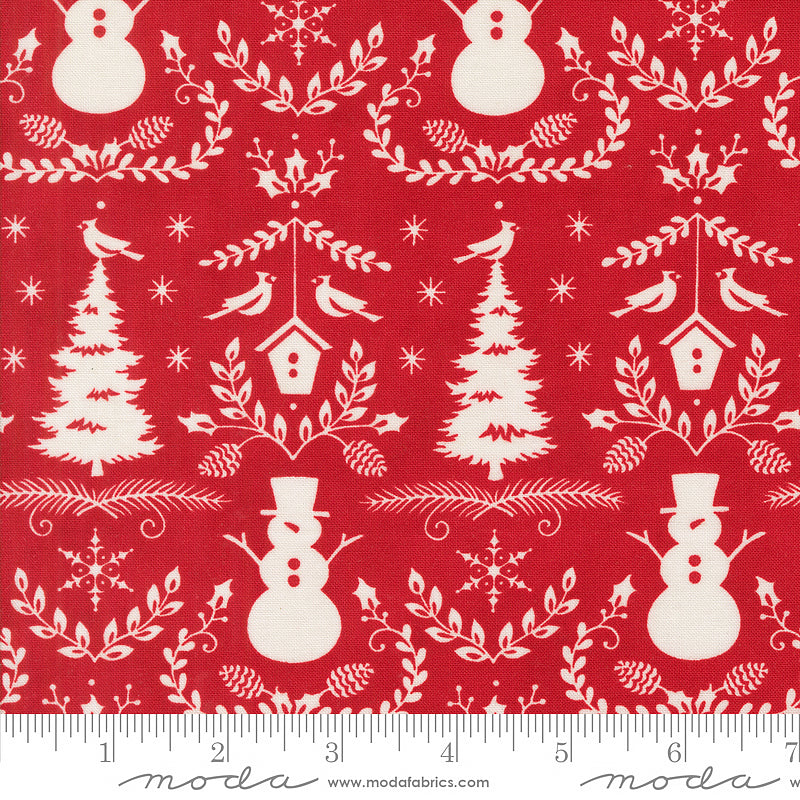 Winter Friends Winter Damask Berry Red