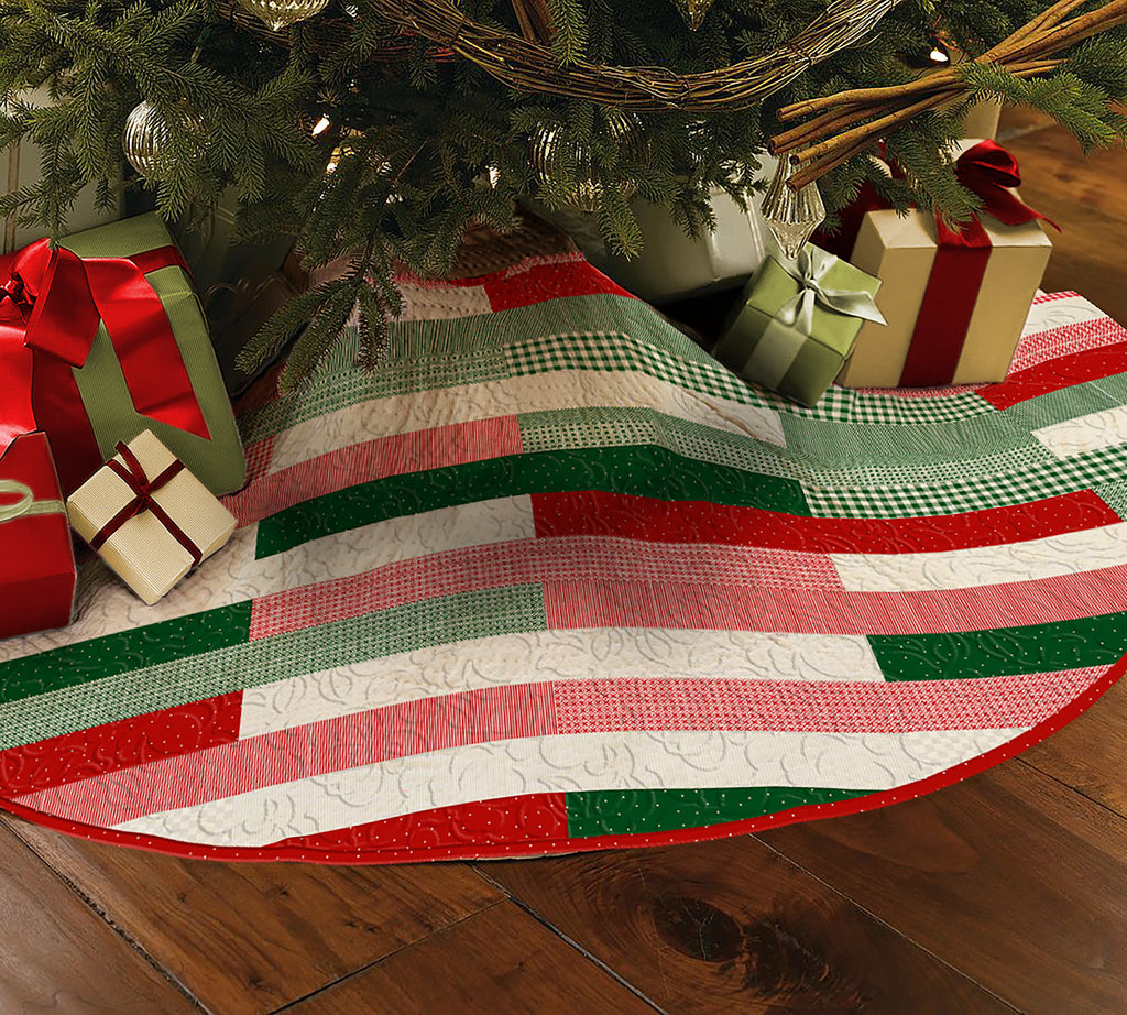 Holiday Ribbons Tree Skirt Kit with Deck the Halls from Wilmington