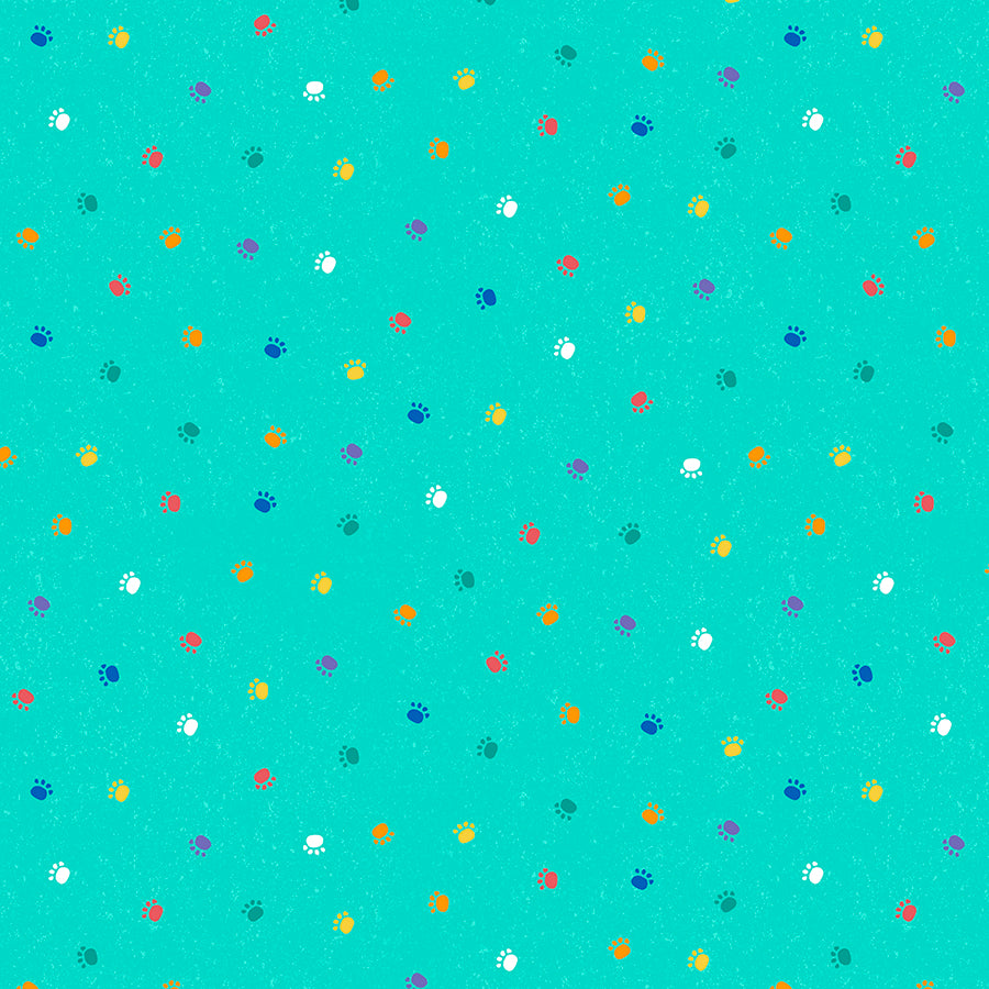 Fe-Line Frisky Paw Prints Teal