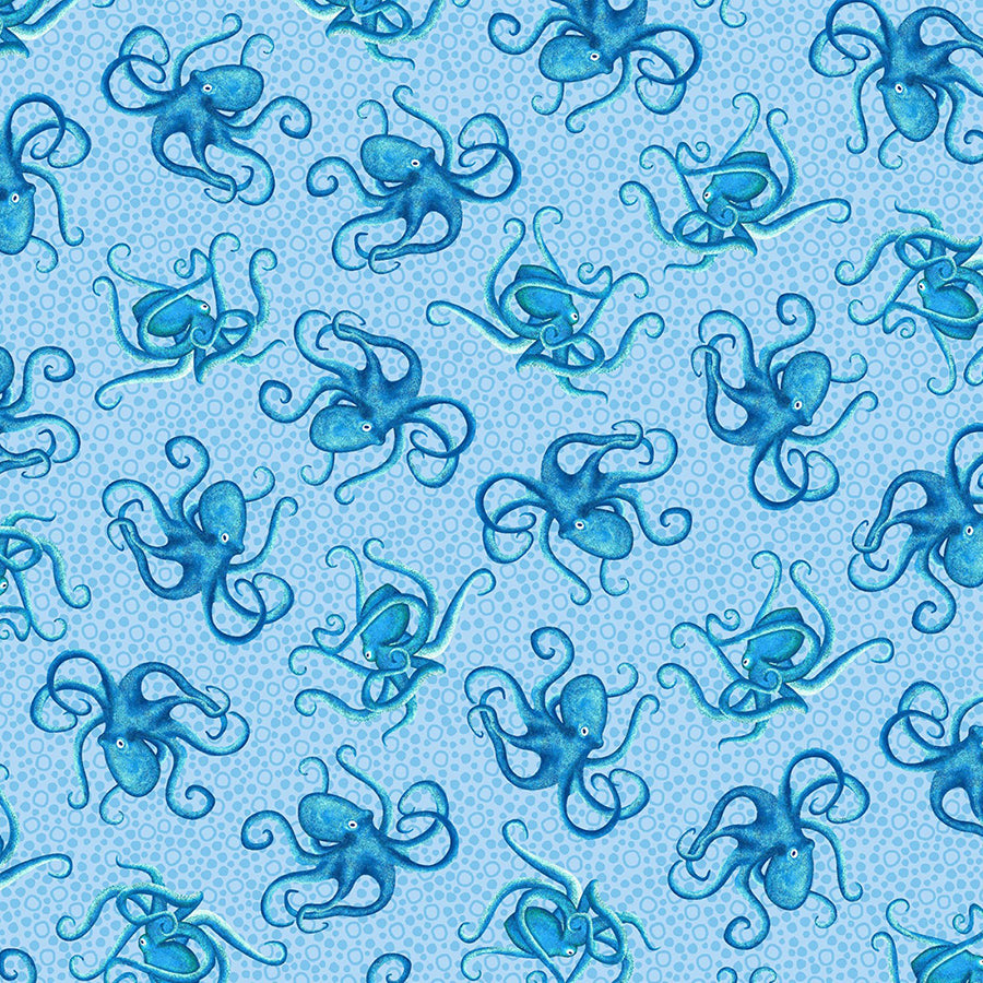 M'Ocean Tossed Octopuses Light Blue