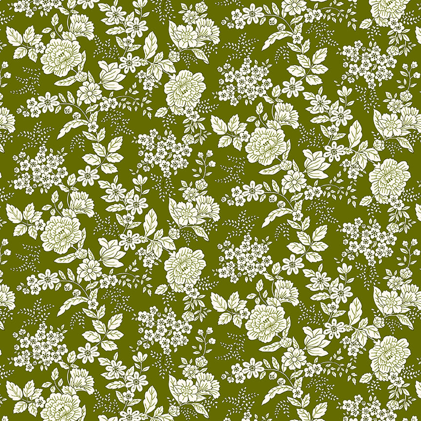 Tranquility Floral Dark Green