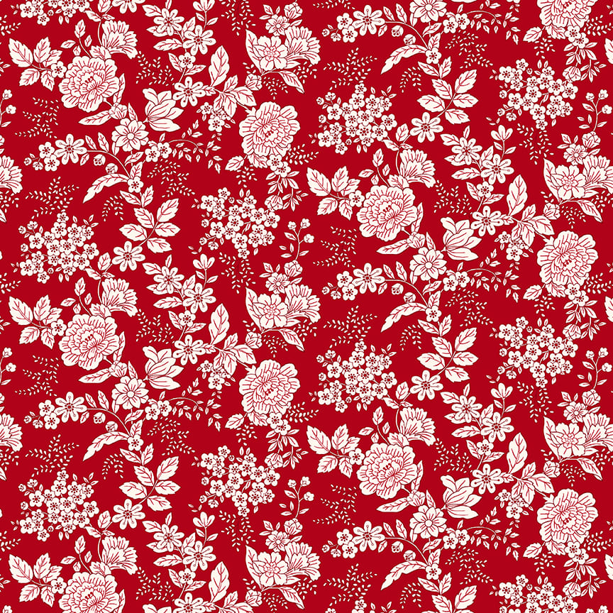 Tranquility Floral Brick Red