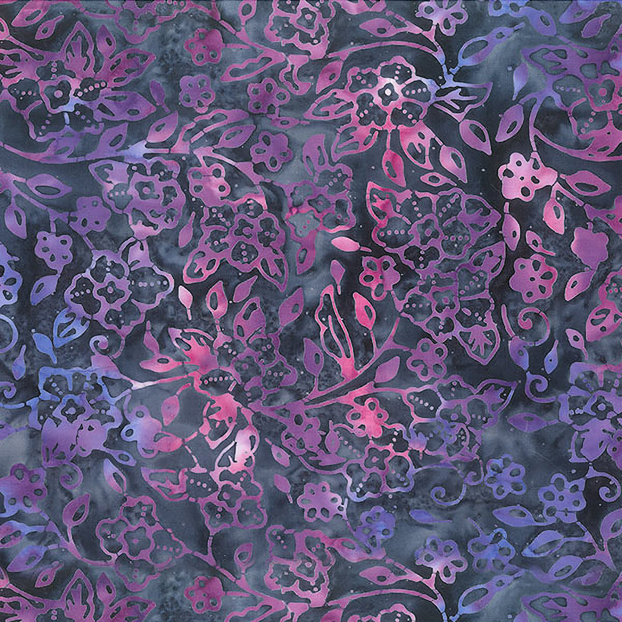 Fresh Flowers Batiks Floral Vine Soot – Banyan Batiks – Fort Worth ...