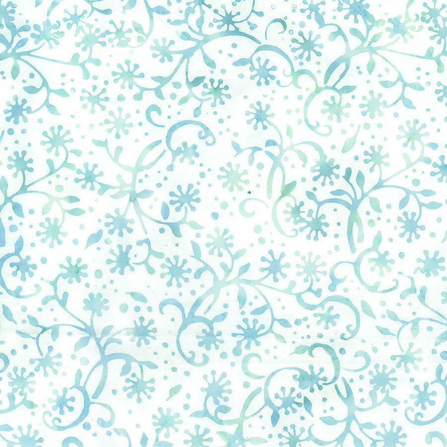Cinnamon Tree Batiks Celebrated Blooms Ocean Mist