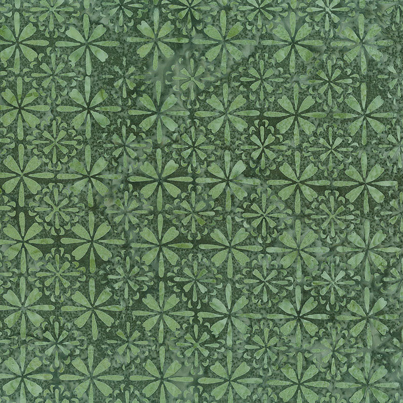 Tile Fusion Batiks Tile Floral Deep Sage – Banyan Batiks – Fort Worth ...