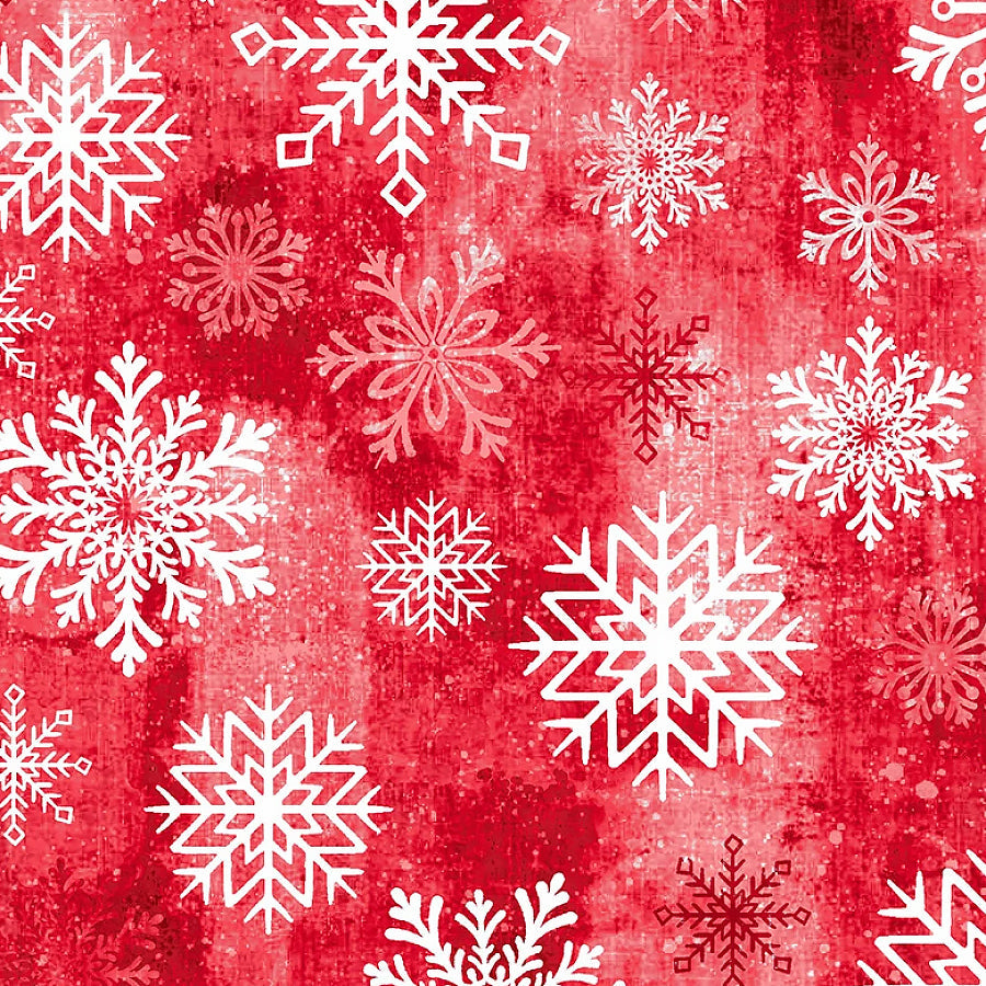 108" Wide Quilt Backing Snowburst Snowflake Toss Candy
