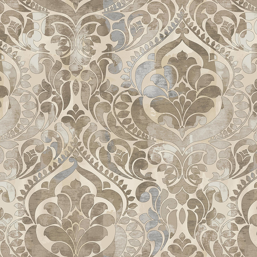 118" Wide Quilt Backing Your Damask! Sepia