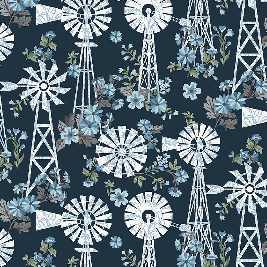 Farmhouse Fixer Upper Wind Power Deep Indigo