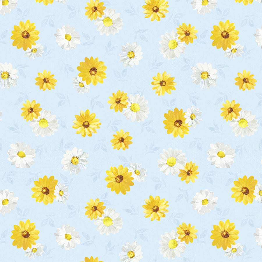 Bees & Blooms Daisy Toss Blue