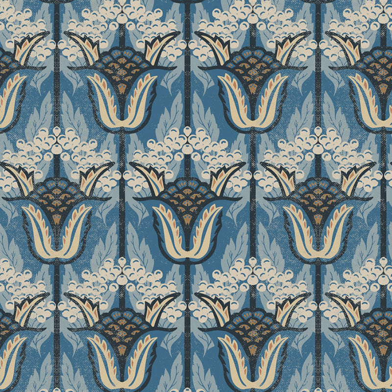 Wabi Bloom Blue – Remnant 35" × 44"