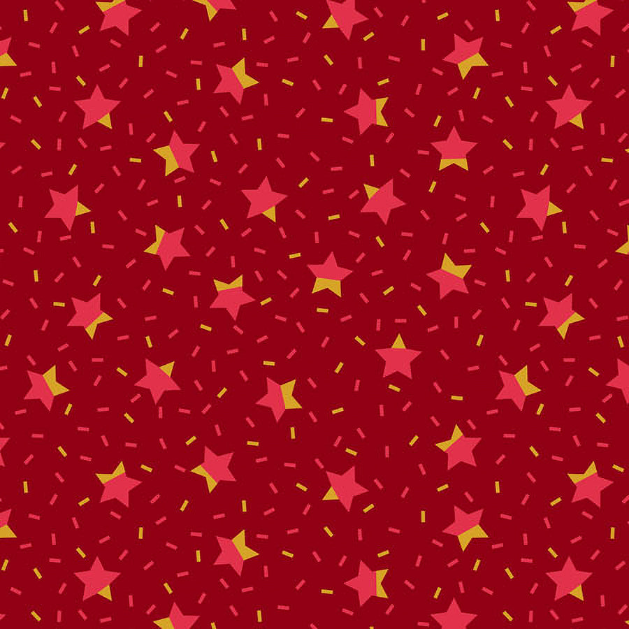Party Time Stars Red Metallic