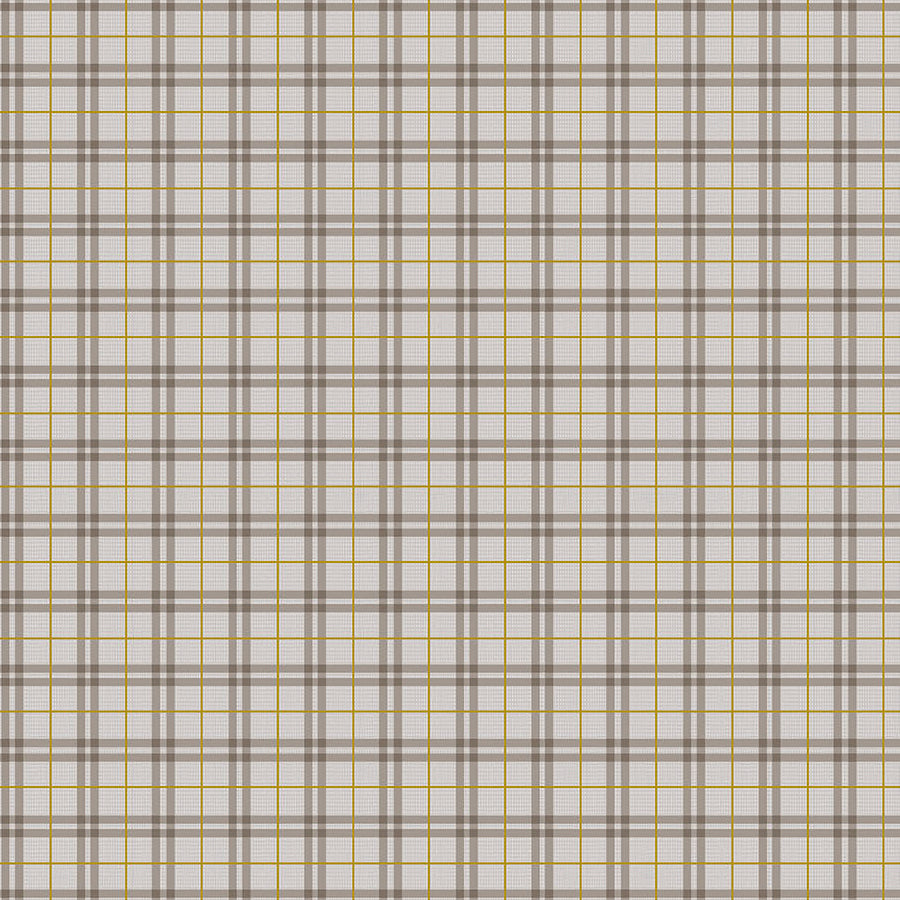 FIGO Winter Dreams Gingham Taupe Metallic 1 Yard Cut