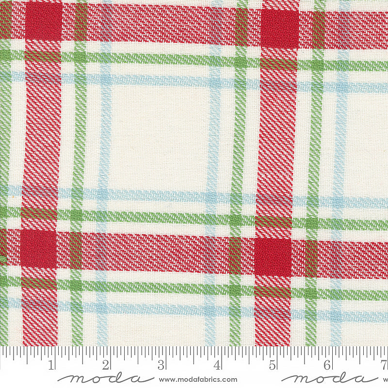 16" Classic Retro Holiday Toweling Natural Plaid
