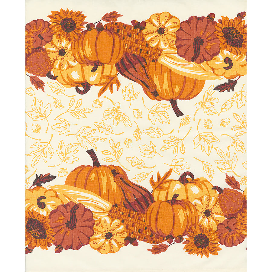 16" Classic Retro Holiday Toweling Pumpkin Fall Leaves